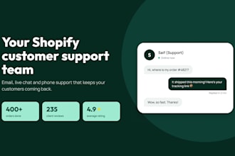 be your shopify customer service agent for email, live chat and phone