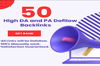 create 50 high quality seo backlinks with link building
