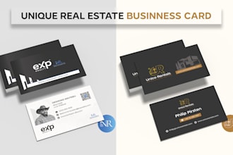 design unique real estate business cards and full stationery