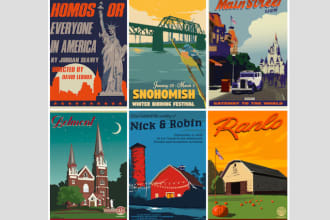 do vintage poster pro and eye catching for you