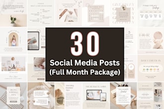 design 30 unique social media posts for facebook, instagram, pinterest etc