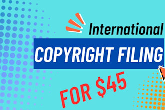 file worldwide copyright for artwork, website, novel, music or book