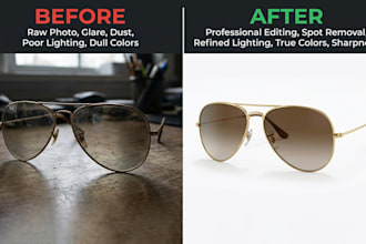 do professional eyewear and sunglass photo editing