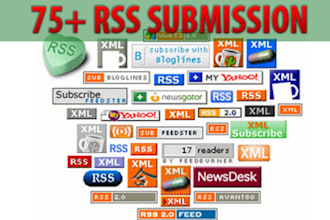 submit your blog or website Rss feed to over 75 high end rss aggregators