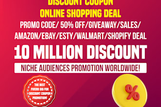 promote discount coupon deal offer to 10 million fans