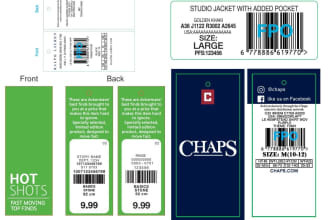 create 500 barcode label, hang tags and packaging label