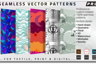 create a professional custom seamless pattern design for you