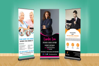 design eye catching roll up, retractable banner