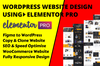 create responsive wordpress website or landing page with elementor pro
