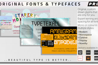 design a custom vector font or typeface for you
