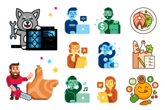 create unique illustrated icons