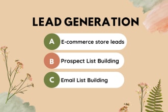 do ecommerce leads list building for shopify, woocommerce