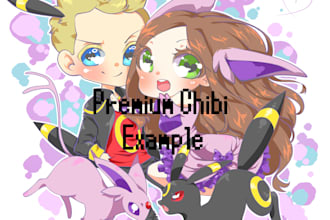 draw a cute chibi couple picture