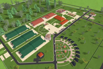 create unique 2d or 3d site and landscape plan