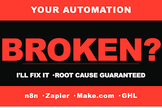fix and debug n8n automation workflows, webhooks and API errors