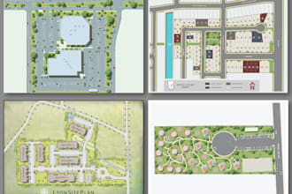 create architectural or real estate site plan master plan map illustration
