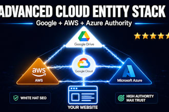 build an advanced google AWS and azure cloud entity stack for SEO authority