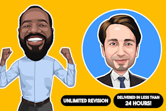 draw big head cartoon caricature in 24 hours