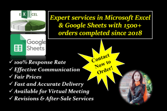 be expert in microsoft excel, google sheets, formula, macro, script, automation