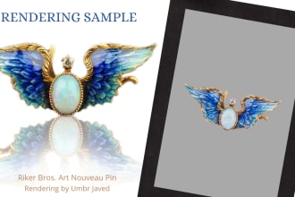 sketch and render excellent gouache jewelry illustrations