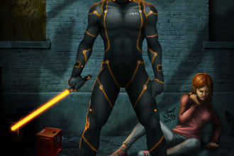 draw your comic book cover, game, album cover, movie poster