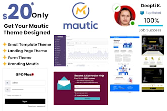 brand mautic,build email, form, landing page theme