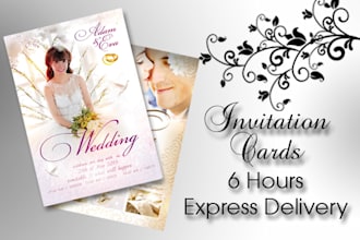 create a wedding, party invitation just in 6 hours