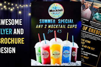 design flyer or brochure design, food flyer for business