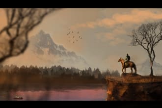 create concept art for games,films