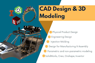 do cad design and 3d modeling using onshape and creo