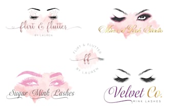 design eyelash, boutique,saloon logo with different styles