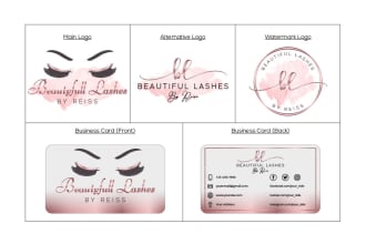 design feminine eyelash,boutique logo with business card