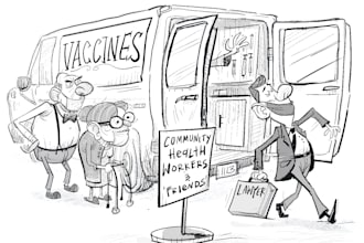 create a political cartoon or illustration