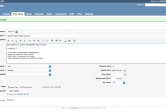 provide project management system, redmine, git