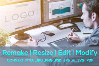 redraw redo resize remake edit or modify logo