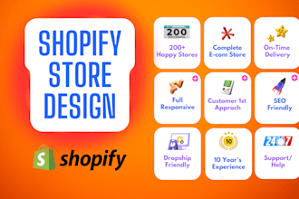 build shopify store design or shopify dropshipping store website