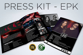dj press kit, artist epk, influencer media kit, one sheet, pitch deck
