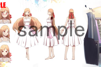 make anime character sheet design for you