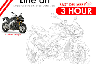 make vector line art or super detailed line art work vector