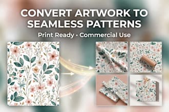 convert your artwork or brand logo into seamless repeat patterns in 24 hours