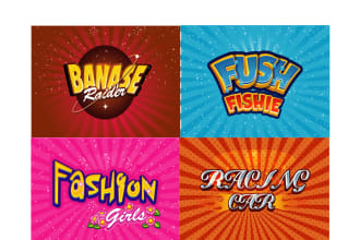 create professional game logo text 3d