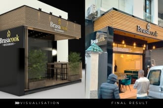 do a  3d exterior design for your comercial or retail store