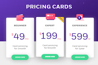 design a PSD pricing table and convert it into HTML