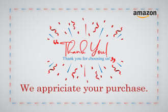 design awesome amazon thank you card, product insert