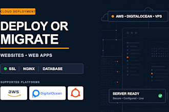 deploy or migrate your website or web app to AWS digitalocean or vps