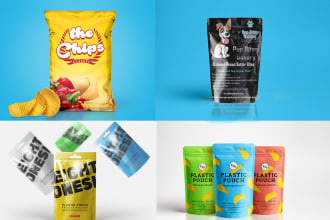 create professional pouch bag and mylar bag 3d mock up