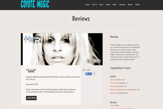 review your music and post it on coyote music website