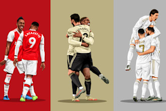 draw unique illustration football player or sport player