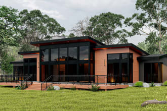 do realistic 3d architectural rendering exterior or interior