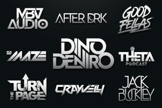 create dj, music, band, typography, or any company logo